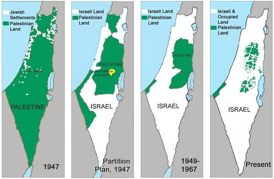 israel palestine conflict map