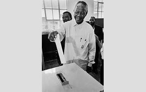 Nelson Mandela Casting His Vote