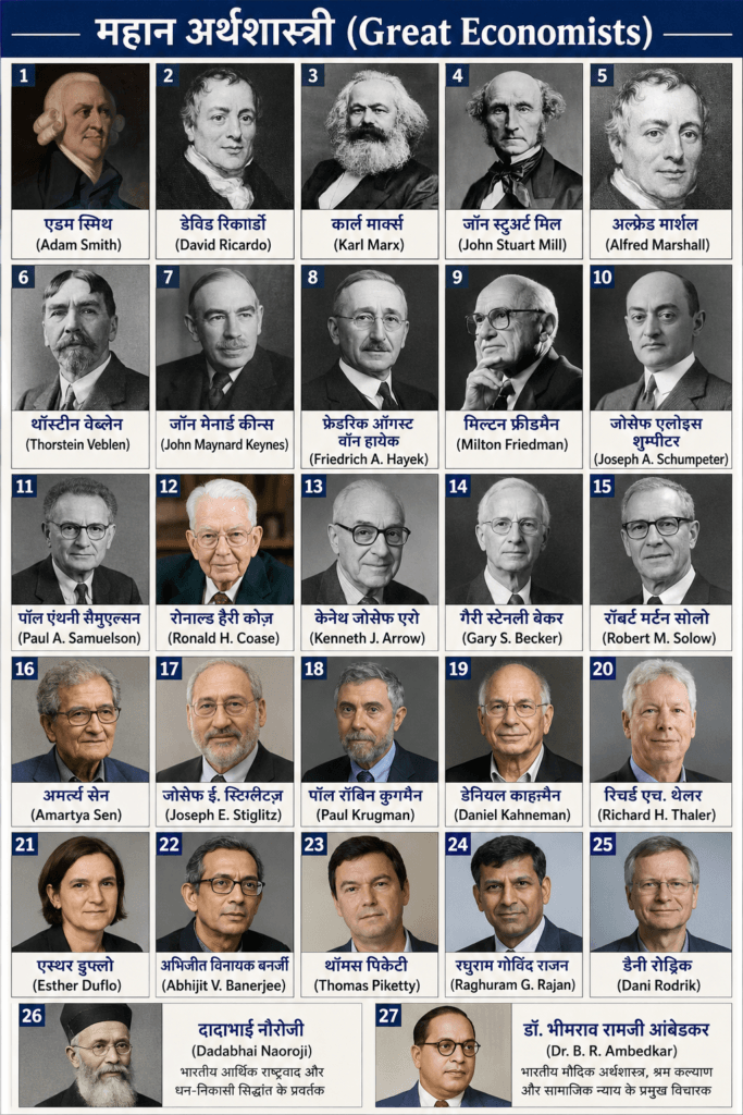 विश्व के 25 प्रसिद्ध अर्थशास्त्री, जीवन परिचय और योगदान 1 25 Great Economists of the World