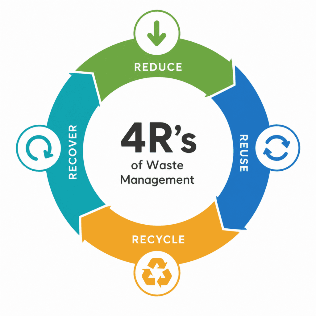 4Rs of Waste Management, Reduce, Reuse, Recycle और Recover, प्लास्टिक कचरा प्रबंधन के चार प्रमुख उपाय