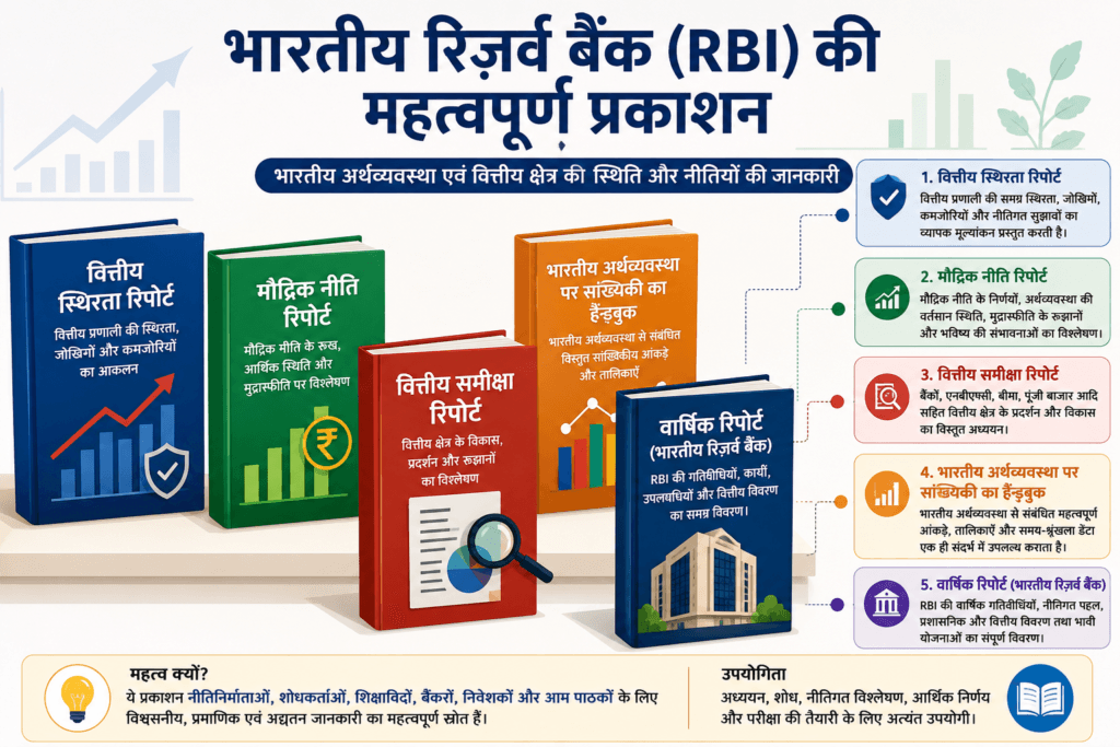 Important Publications by RBI Hindi Infographic | RBI के महत्वपूर्ण प्रकाशन - हिंदी इन्फोग्राफिक