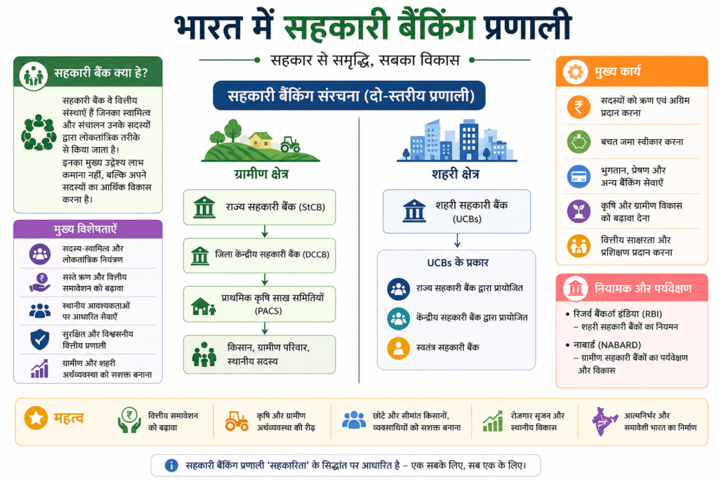 भारत में सहकारी बैंकिंग प्रणाली (Cooperative Banking in India) 1 भारत में सहकारी बैंकों पर संक्षिप्त इन्फोग्राफिक