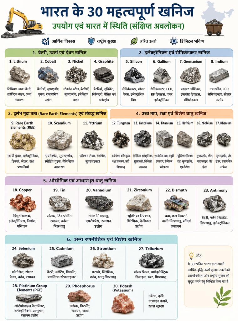 30 Important Minerals of India