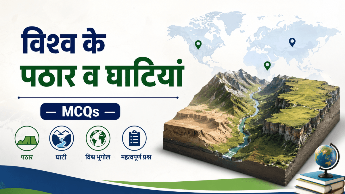 विश्व के पठार व घाटियाँ, Objective Questions, MCQs, Geography Quiz in Hindi, World Physical Geography, Plateau and Valleys of the World