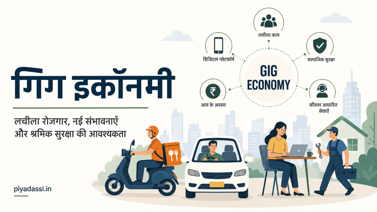 गिग इकॉनमी में डिजिटल प्लेटफॉर्म, डिलीवरी, कैब, फ्रीलांस और श्रमिक सुरक्षा